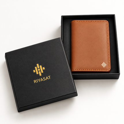 Slim Sleeved Leather Wallets - Tan