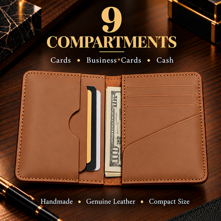 Slim Sleeved Leather Wallets - Tan